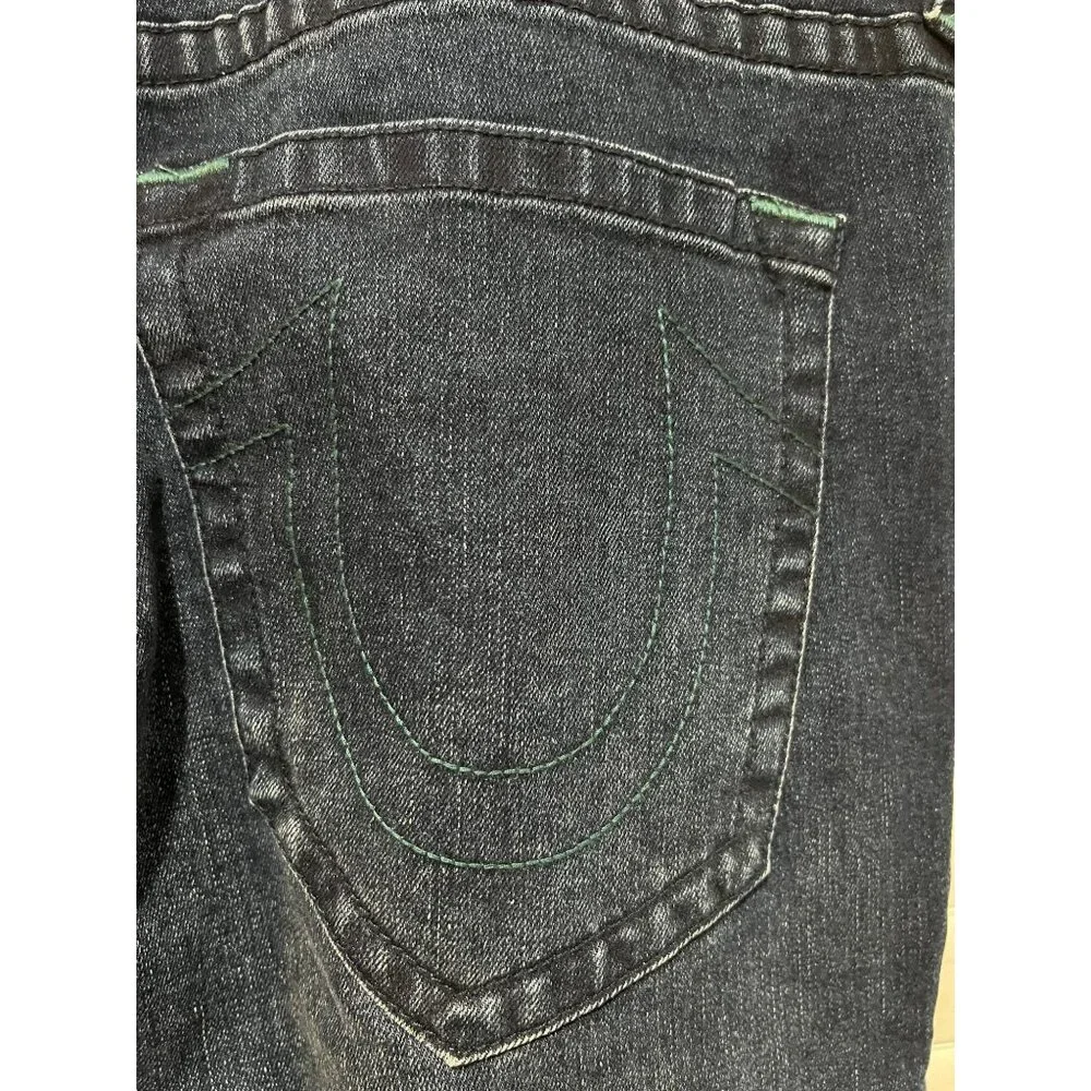 True Religion Rocco Relaxed Skinny Jeans w/Green Stitching NWT -  MSRP‎ $159
